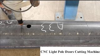 স্বয়ংক্রিয় মেরু দরজা কাটার মেশিন, সিএনসি লাইট পোল ডোর কাটিং মেশিন